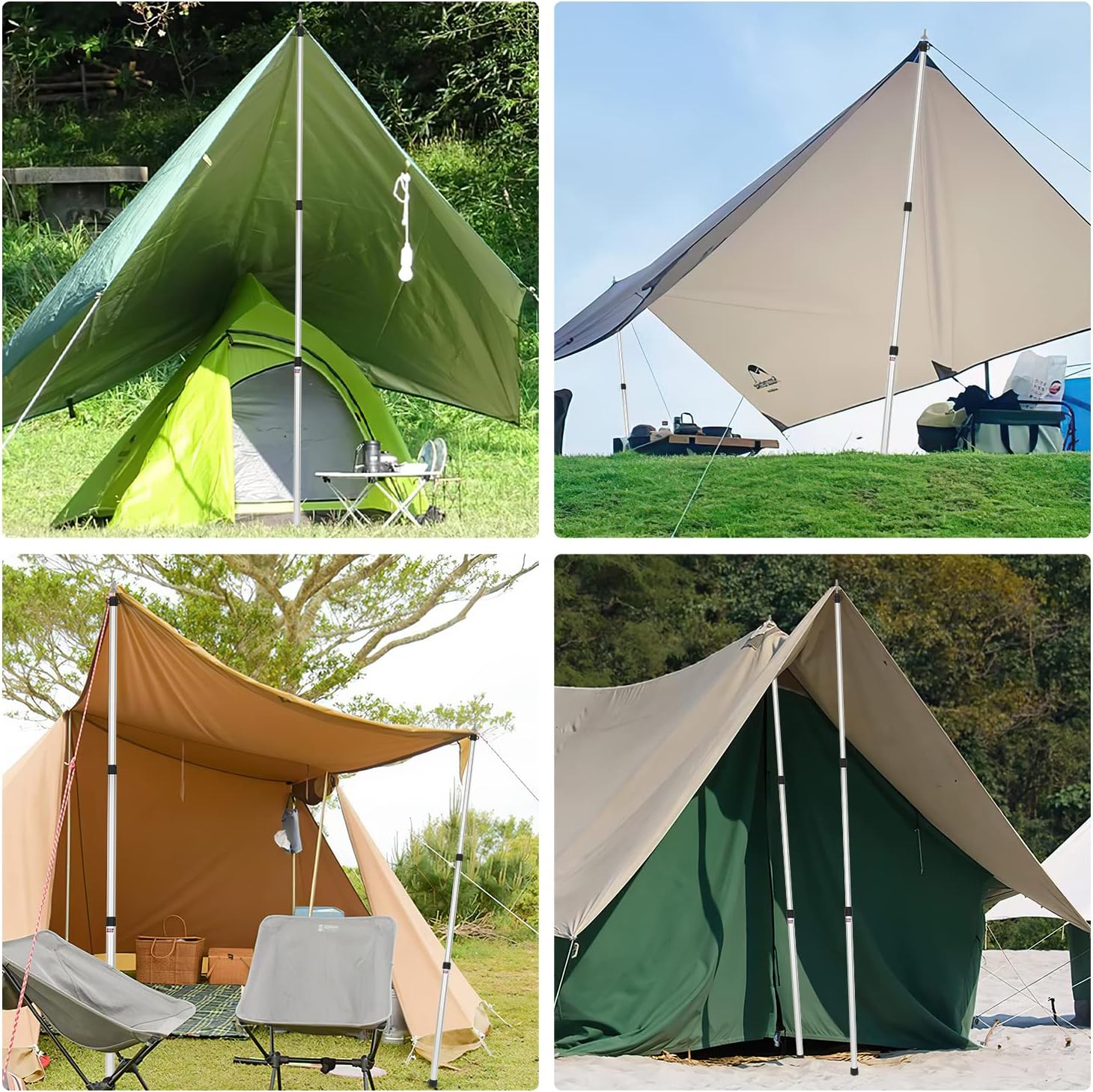 Thumbnail 6 de Gimisgu Teleskopstangen für Zelte – 4 verstellbare Aluminium-Stangen von 90 bis 230 cm inkl. Aufbewahrungstasche