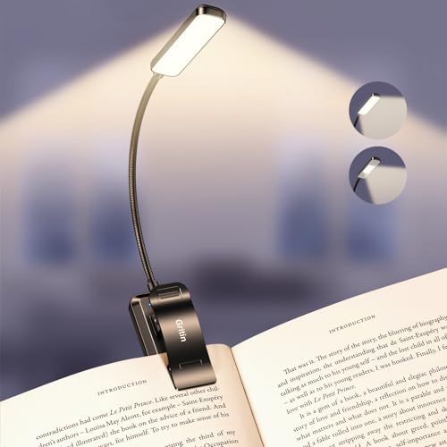 Detalle de Gritin 2026 Gen 2 Leselampe Buch Klemme – Vollspektrum-LEDs, 1500 mAh, USB-C