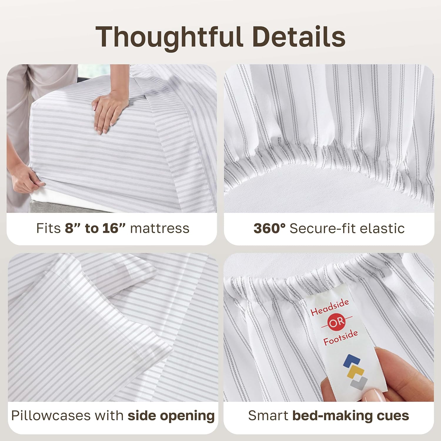 Detalle 1 de California Design Den 840307135285 California King Sheet Set, 600-Thread-Count Sateen