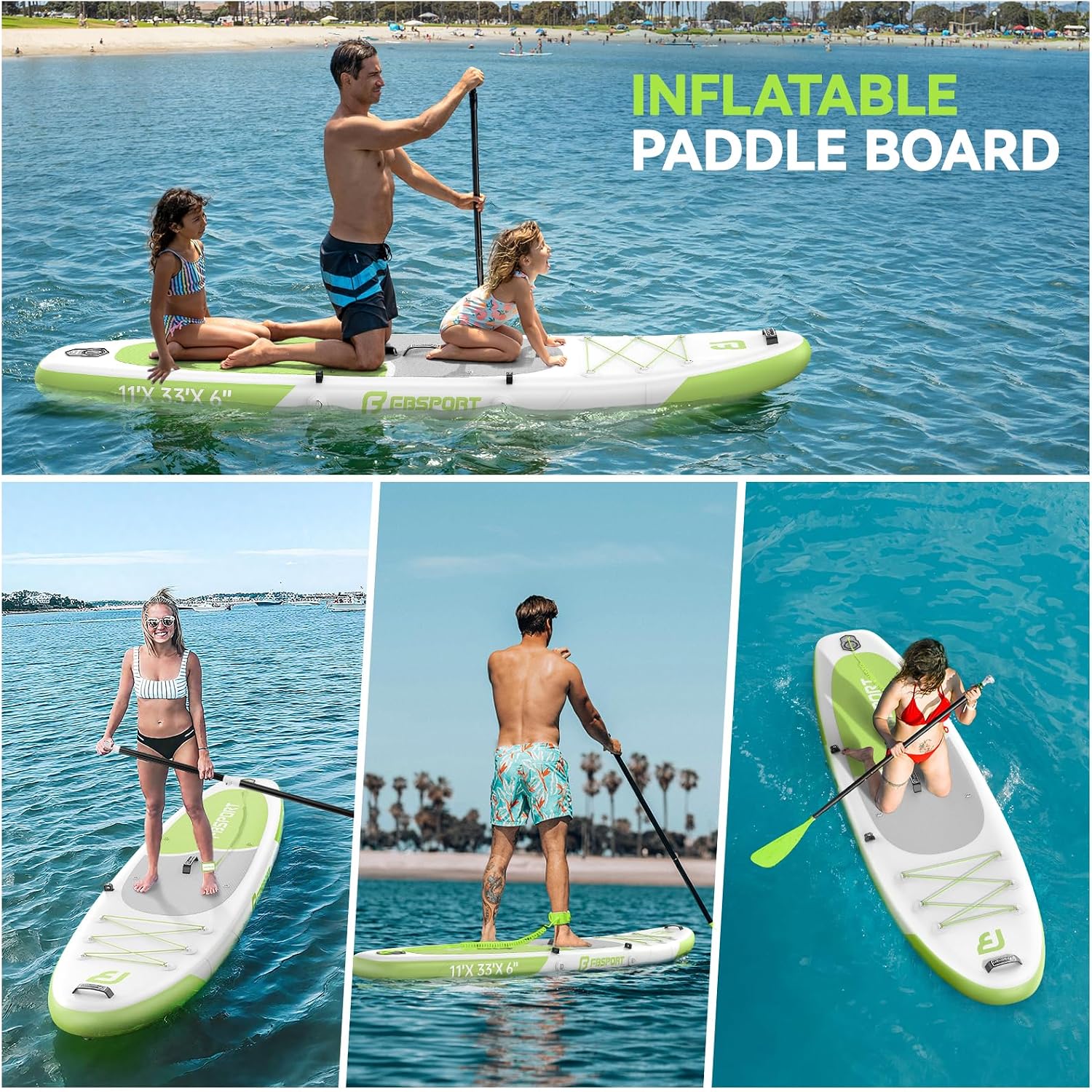 Detalle de FBSPORT Tavola SUP Gonfiabile Adulti 335 cm — Set completo per surf, yoga e viaggi