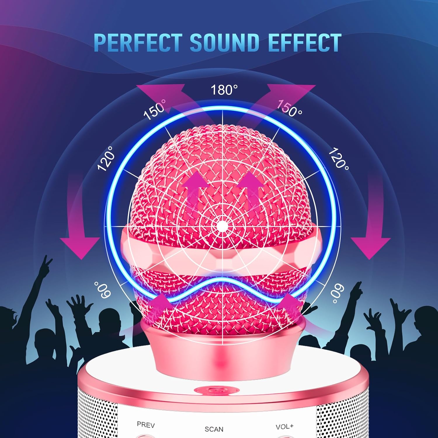 Detalle 2 de GeschenPark Microfono Bambini Wireless Bluetooth per Karaoke