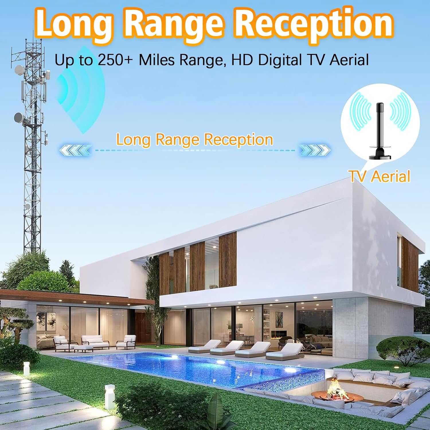 Thumbnail 6 de Indoor TV Aerial Freeview HD with 360° reception, magnetic base & 5m cable (Freeview HD, plug & play)