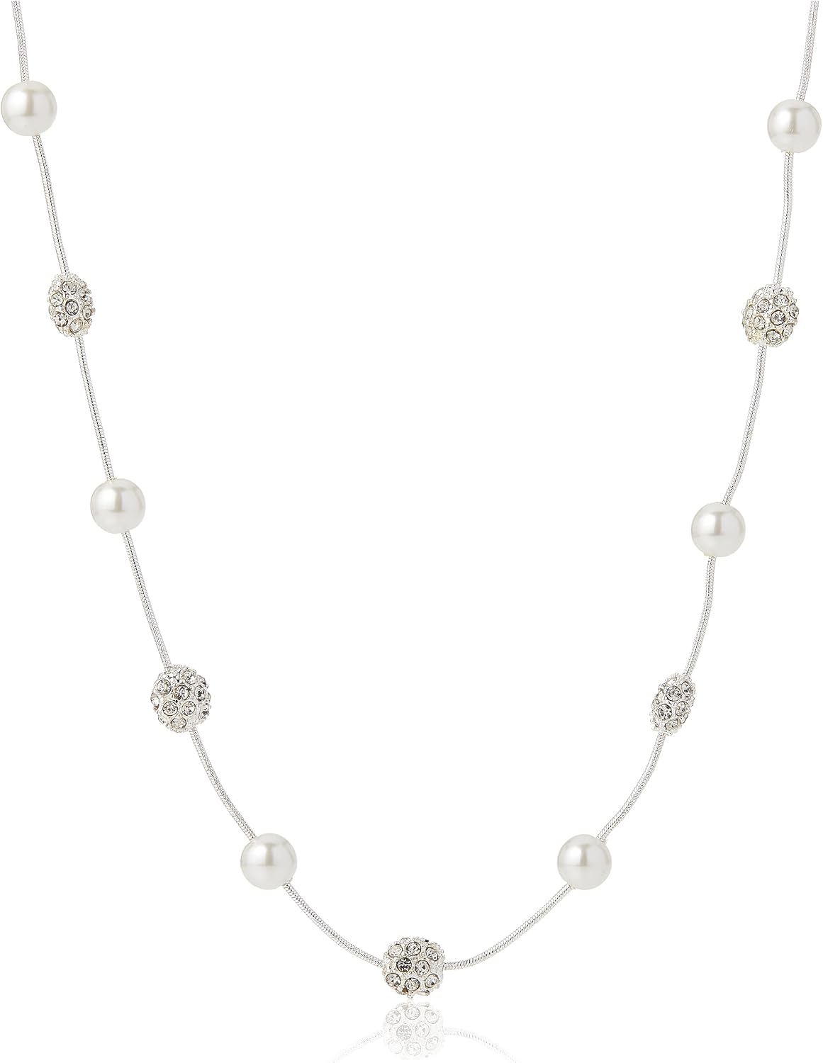 Detalle de Anne Klein Women's Gold-Tone Blanc Pearl Collar Necklace