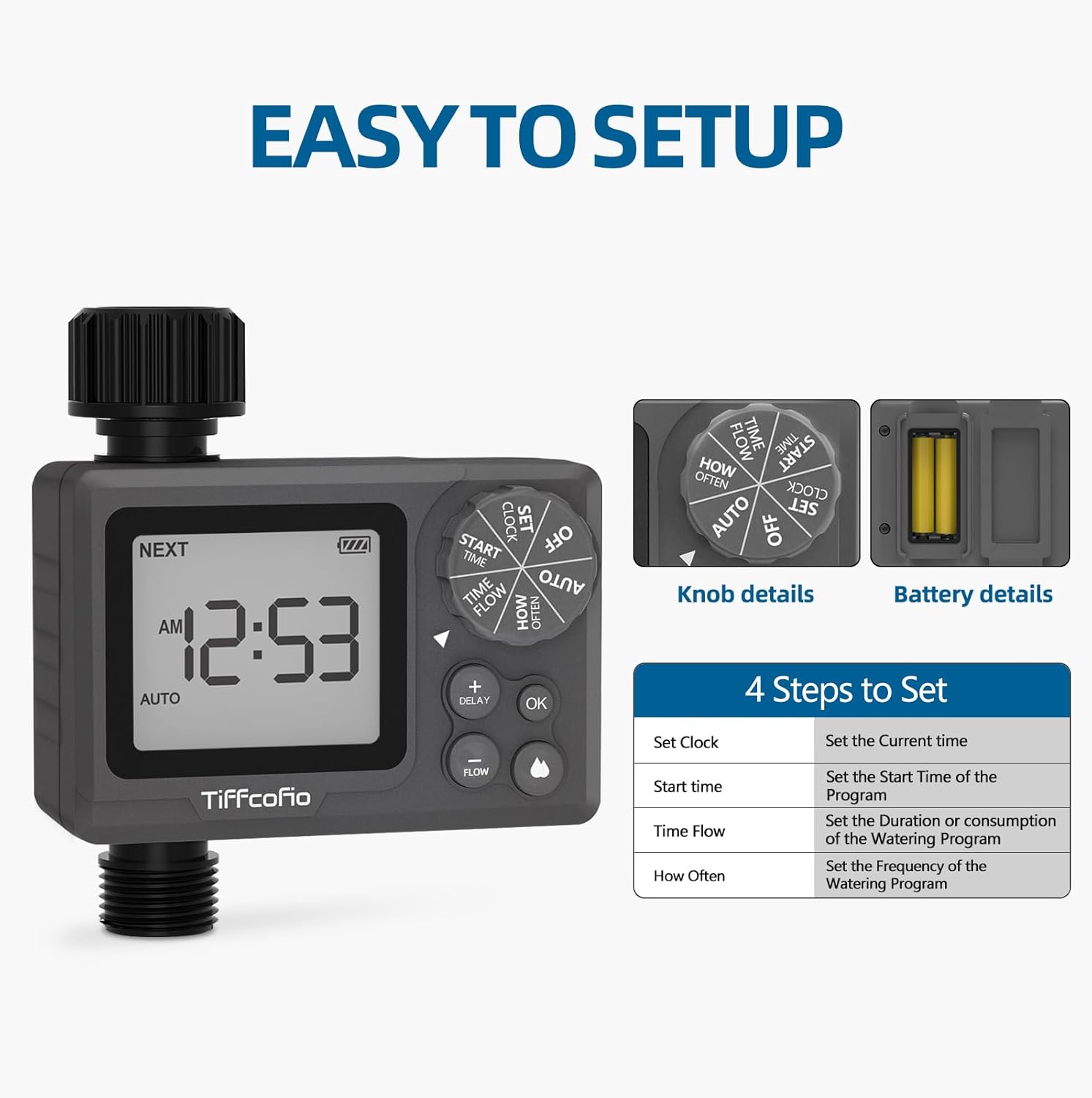 Detalle de New Programmable Water Volume Control Sprinkler Timer by Tiffcofio