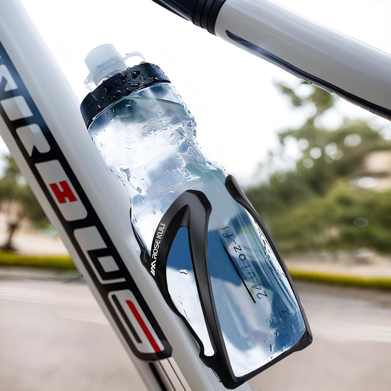 Detalle de Rose Kuli Flaschenhalter Fahrrad (2er-Set) – Getränkehalter für MTB & Rennrad in Schwarz