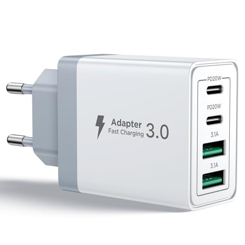 Detalle de Aioneus Chargeur USB C 40W 4 Ports – Charge rapide multi-port USB-C et USB-A