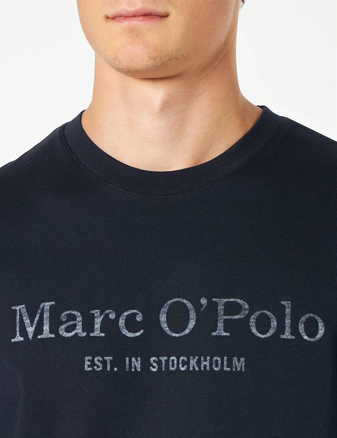 Detalle 2 de Marc O’Polo Herren T-Shirt 51556 mit Rundhalsausschnitt (1er Pack) aus Bio-Baumwolle