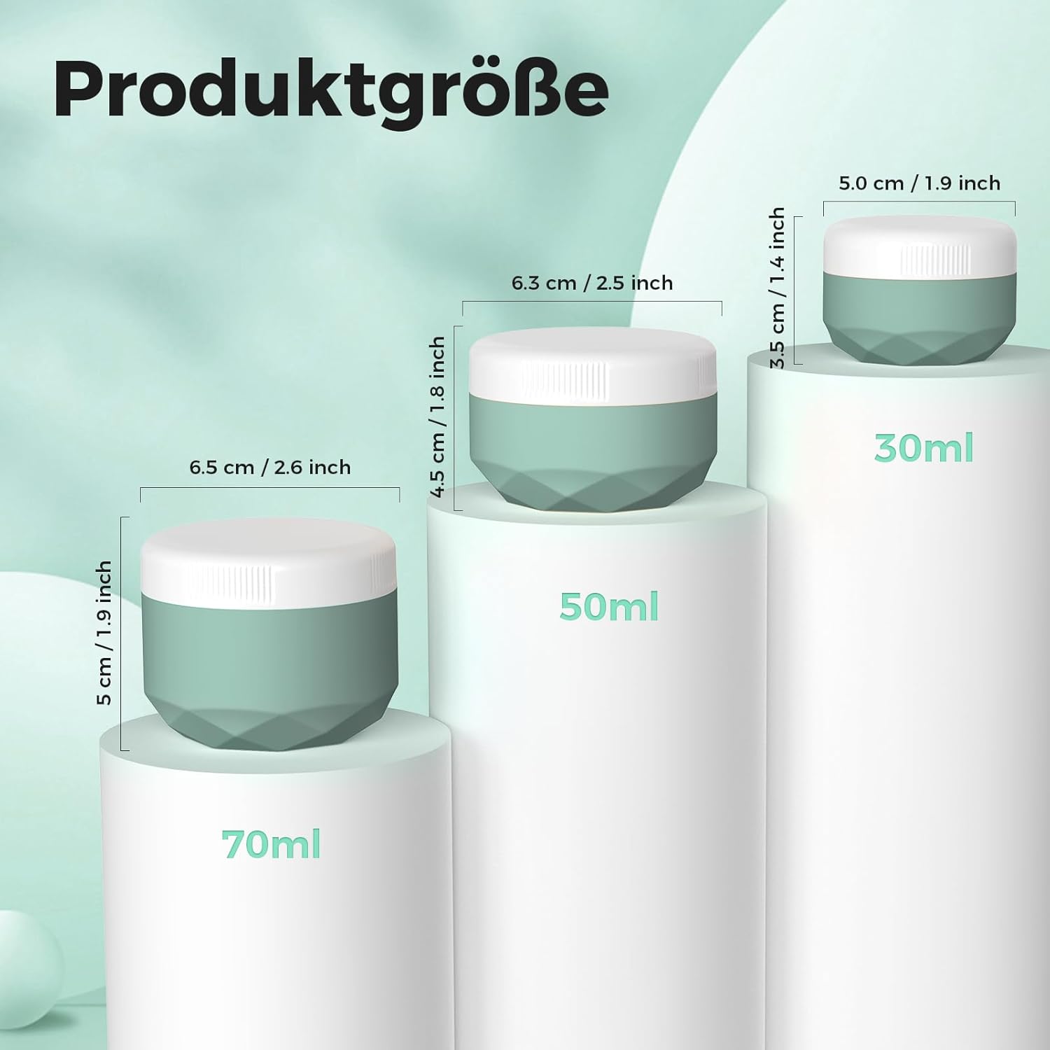 Thumbnail 1 de WLEAD 4er-Set Tiegel 50 ml aus Silikon – TSA-zugelassen, auslaufsicher, BPA-frei