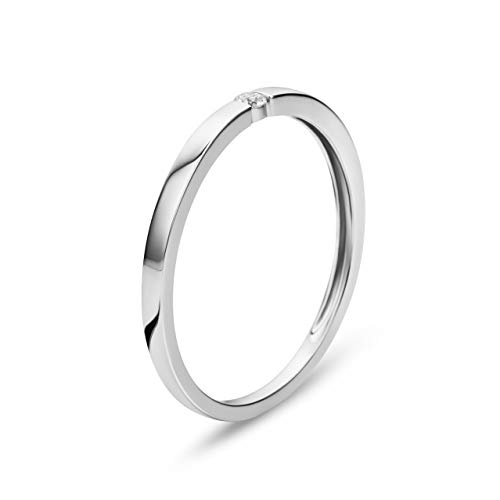 Thumbnail 2 de Anillo solitario de diamante Orovi en oro blanco 9K (375) con diamante de 0,03 ct