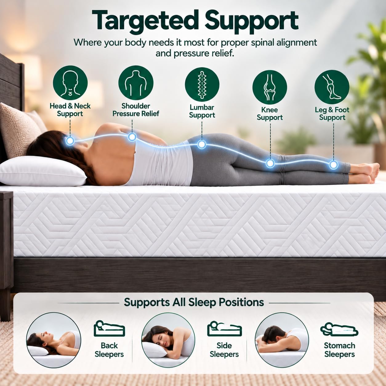Detalle 1 de Viscologic 878926007942 Maxima 7-Inch Twin Mattress, Gel Foam, Medium-Firm