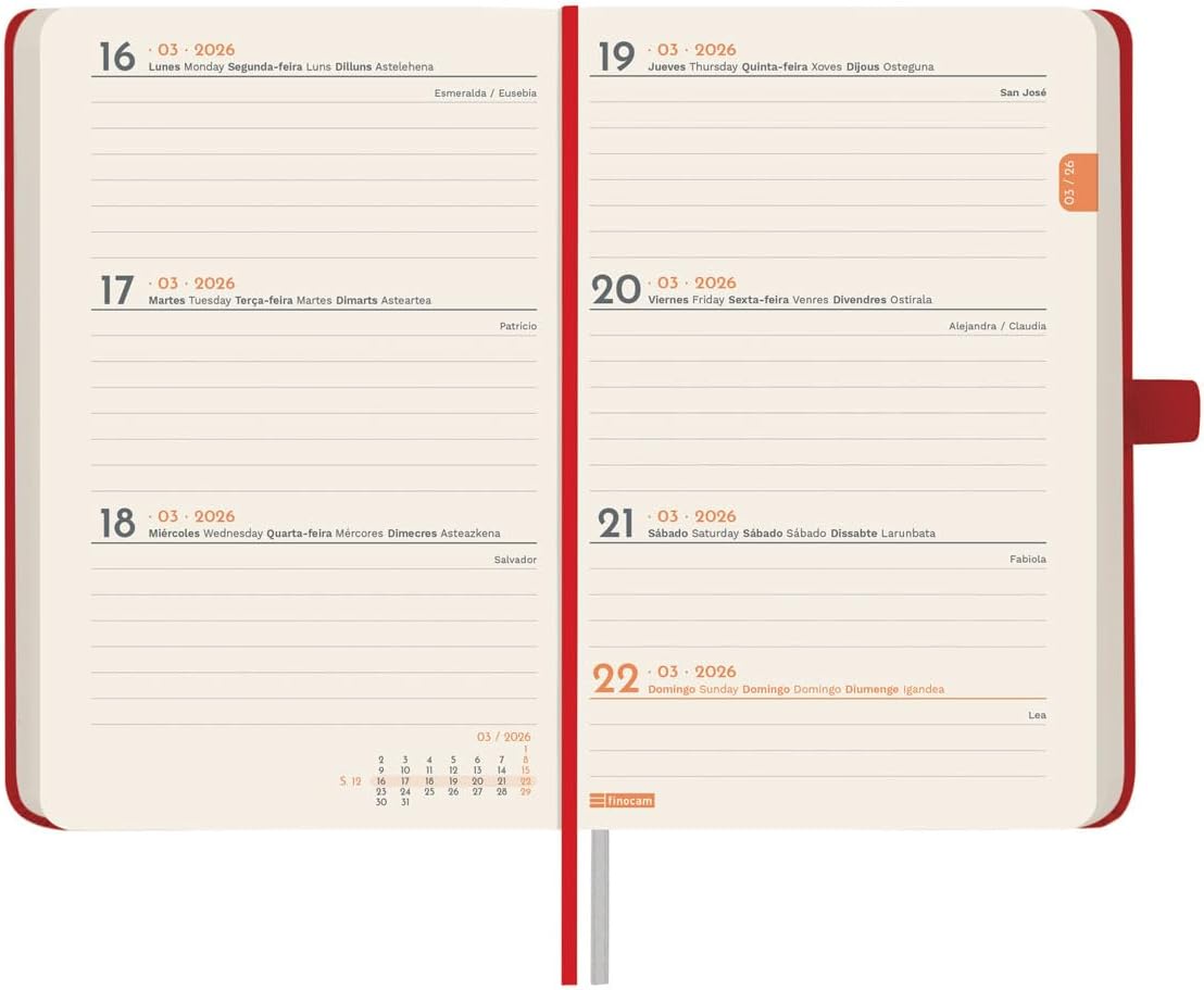 Thumbnail 3 de Finocam Agenda 2026 Semana Vista Horizontal 📘