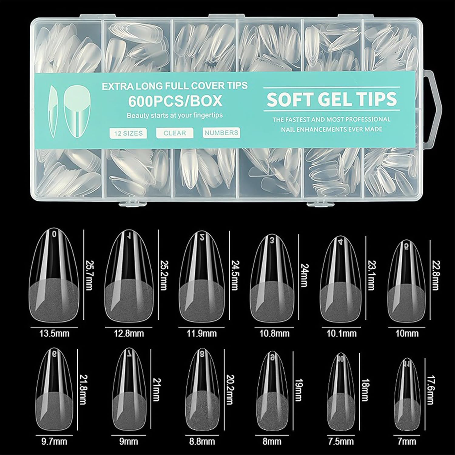 Thumbnail 1 de Eupneicu Kit Uñas 12 tamaños 600 piezas