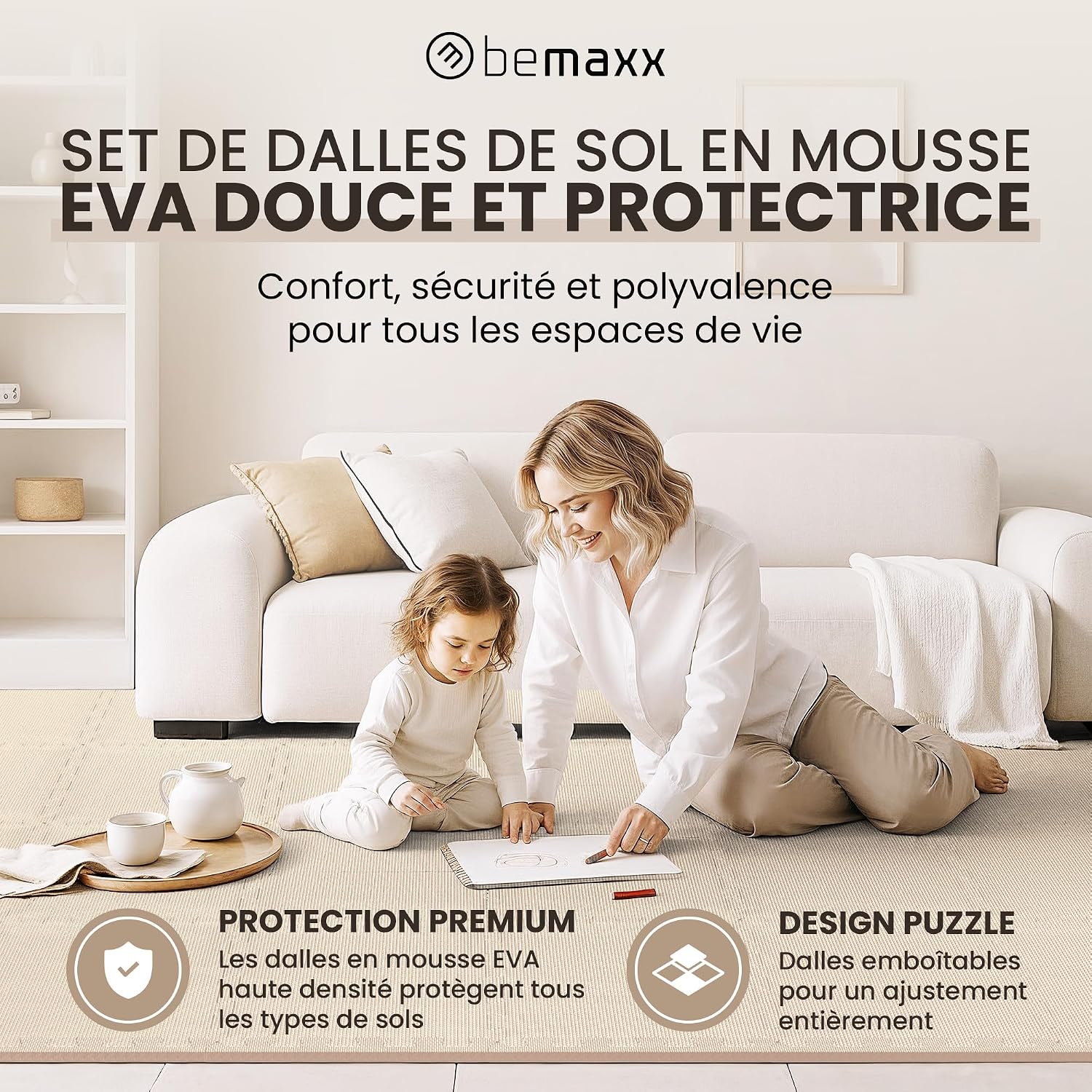 Thumbnail 1 de Tapis de protection du sol - Tapis de fitness Protection de Sol de Salle de Sport, 18 dalles puzzle EVA 30x30 cm