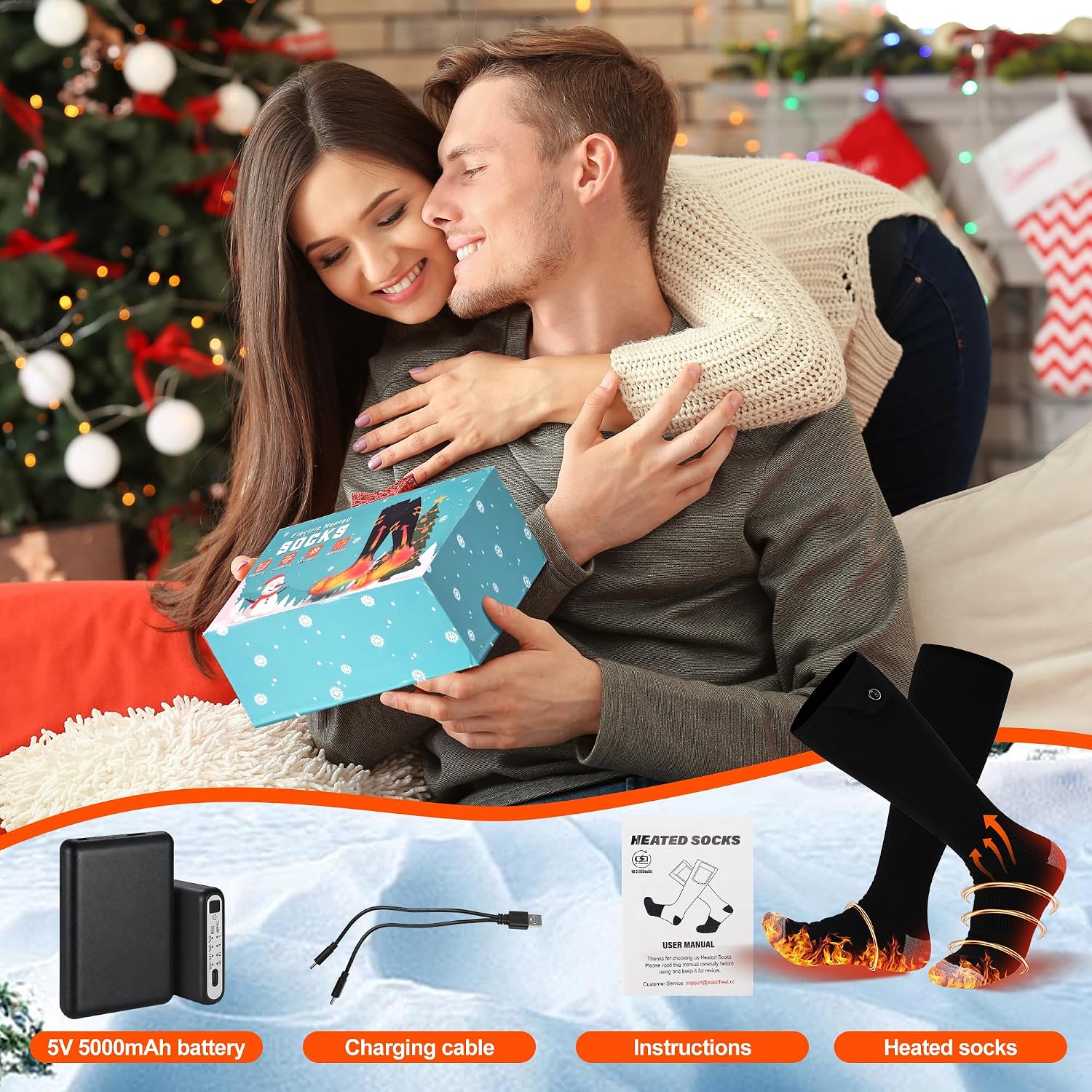 Thumbnail 6 de Hlaohswer Heated Socks, Rechargeable Nylon Socks with Four Heat Settings