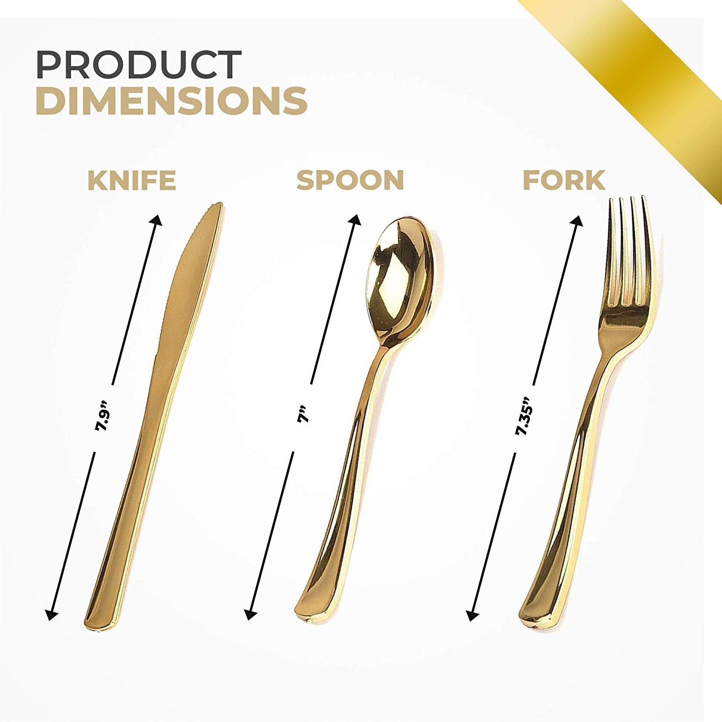 Thumbnail 4 de Gold Plastic Silverware Set 160 Pack 🍴