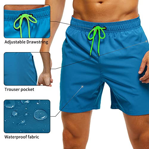 Detalle de Aisprts Bañador Hombre con Bolsillos y Cremallera – Shorts de Playa de Secado Rápido