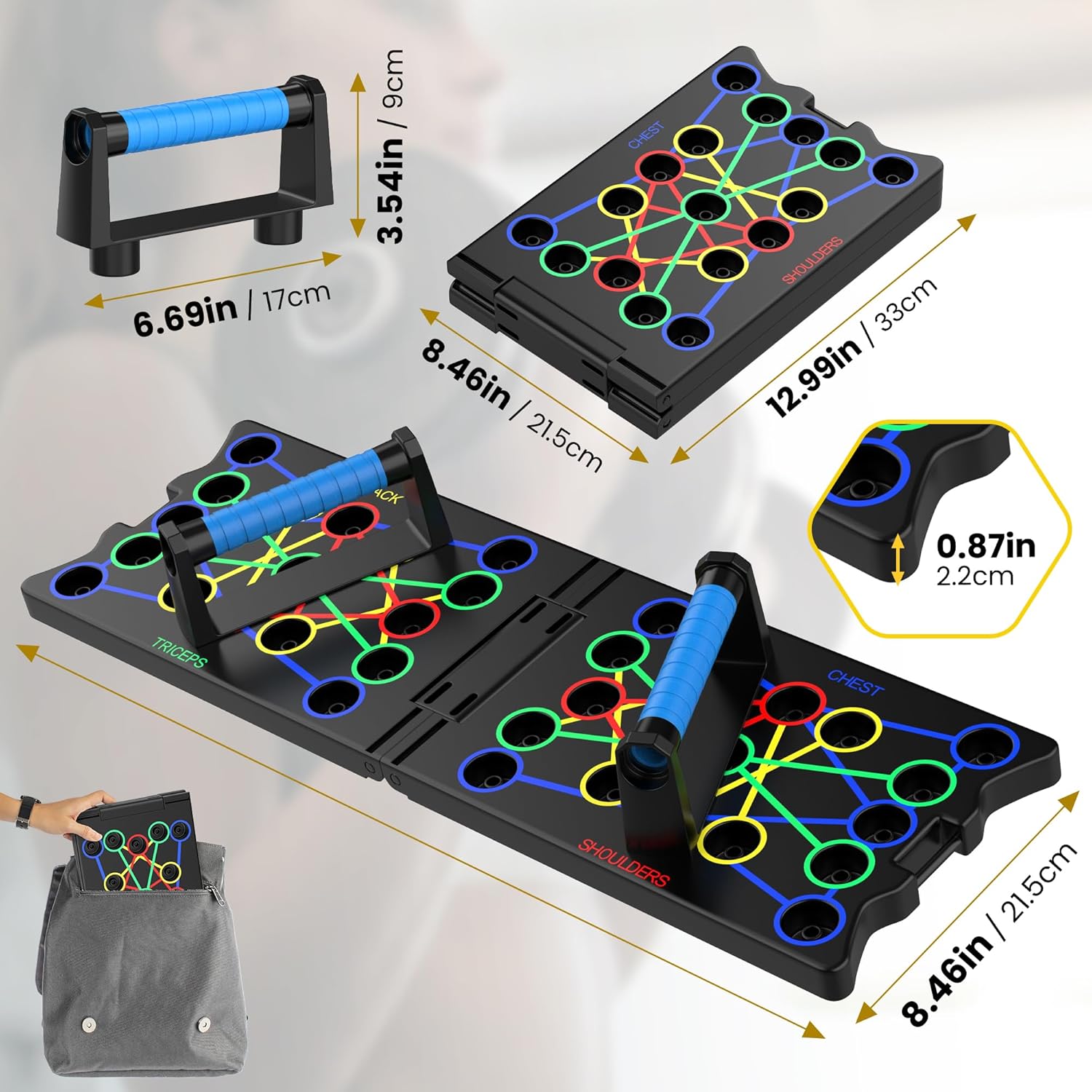 Thumbnail 5 de Faltbares Liegestützbrett 24‑in‑1 für Oberkörpertraining