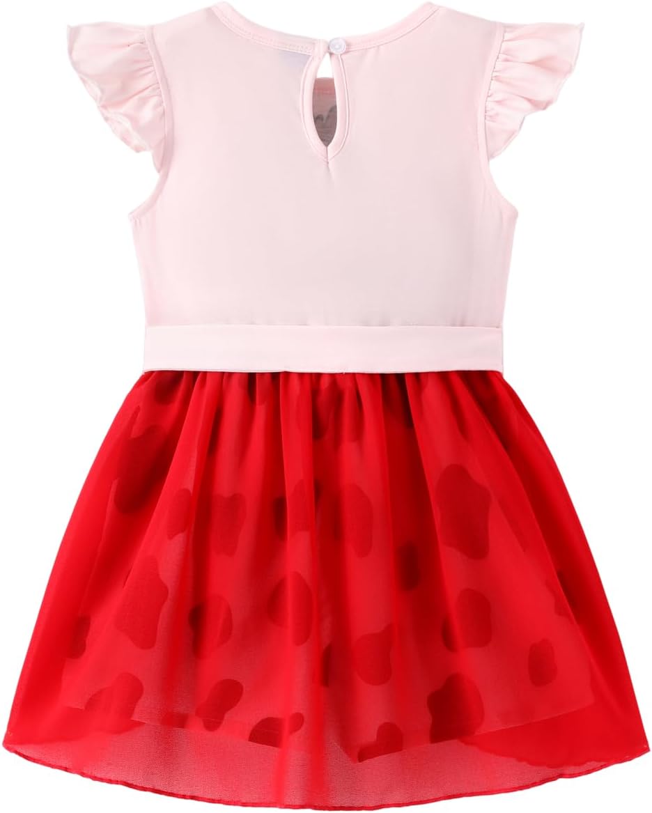 Detalle de Disney Princess Frozen Elsa Minnie Mouse Stitch Toddler Girl Romper With Skirt Overlay (2-6 Years)