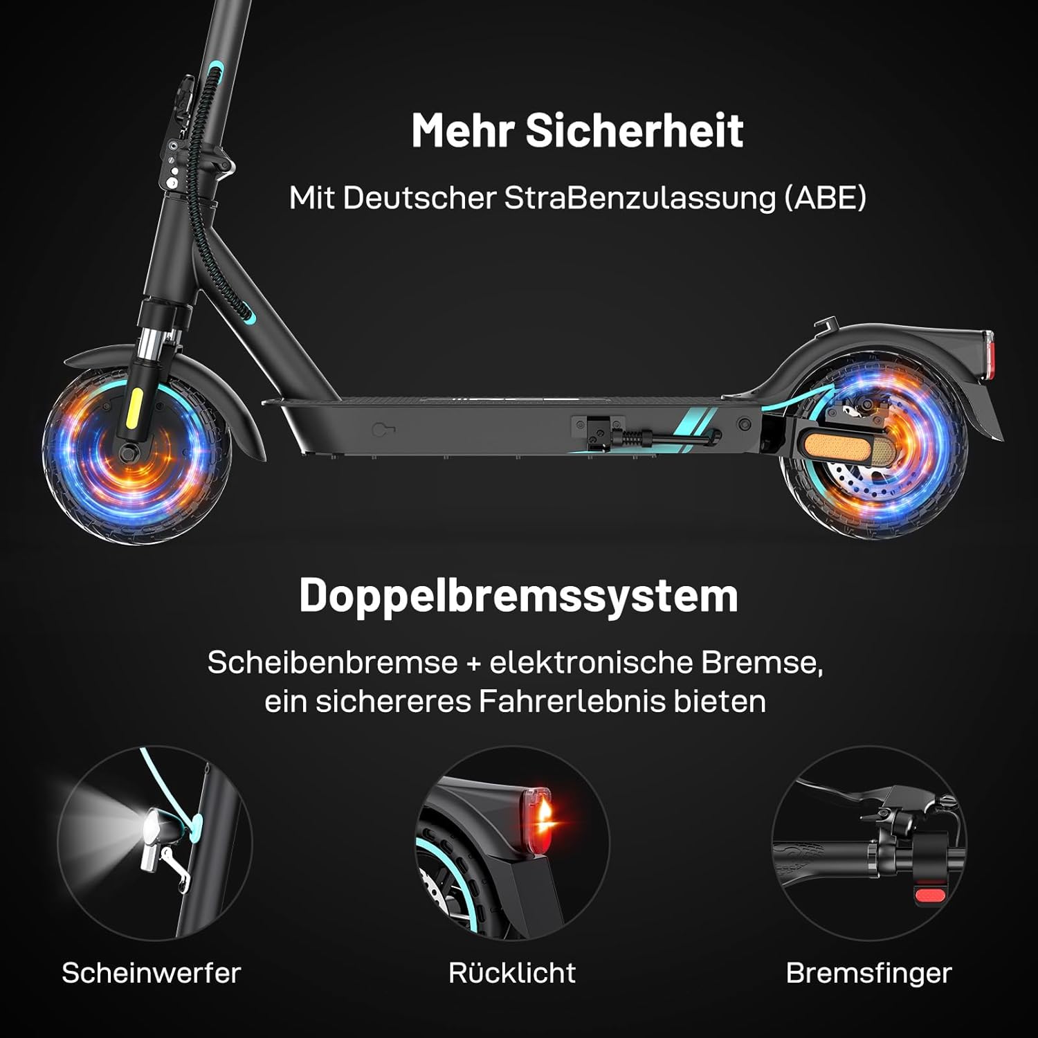 Thumbnail 3 de RCB E-Scooter mit Straßenzulassung (ABE) EV85F – 400W, 8,5–10 Zoll, klappbar
