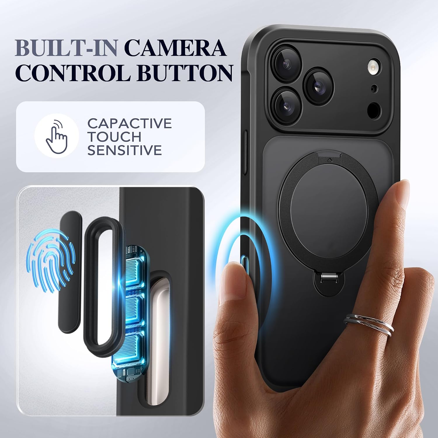 Thumbnail 5 de BERFY iPhone 18 Pro Max/17 Pro Max Case with Privacy Screen and 360° Stand