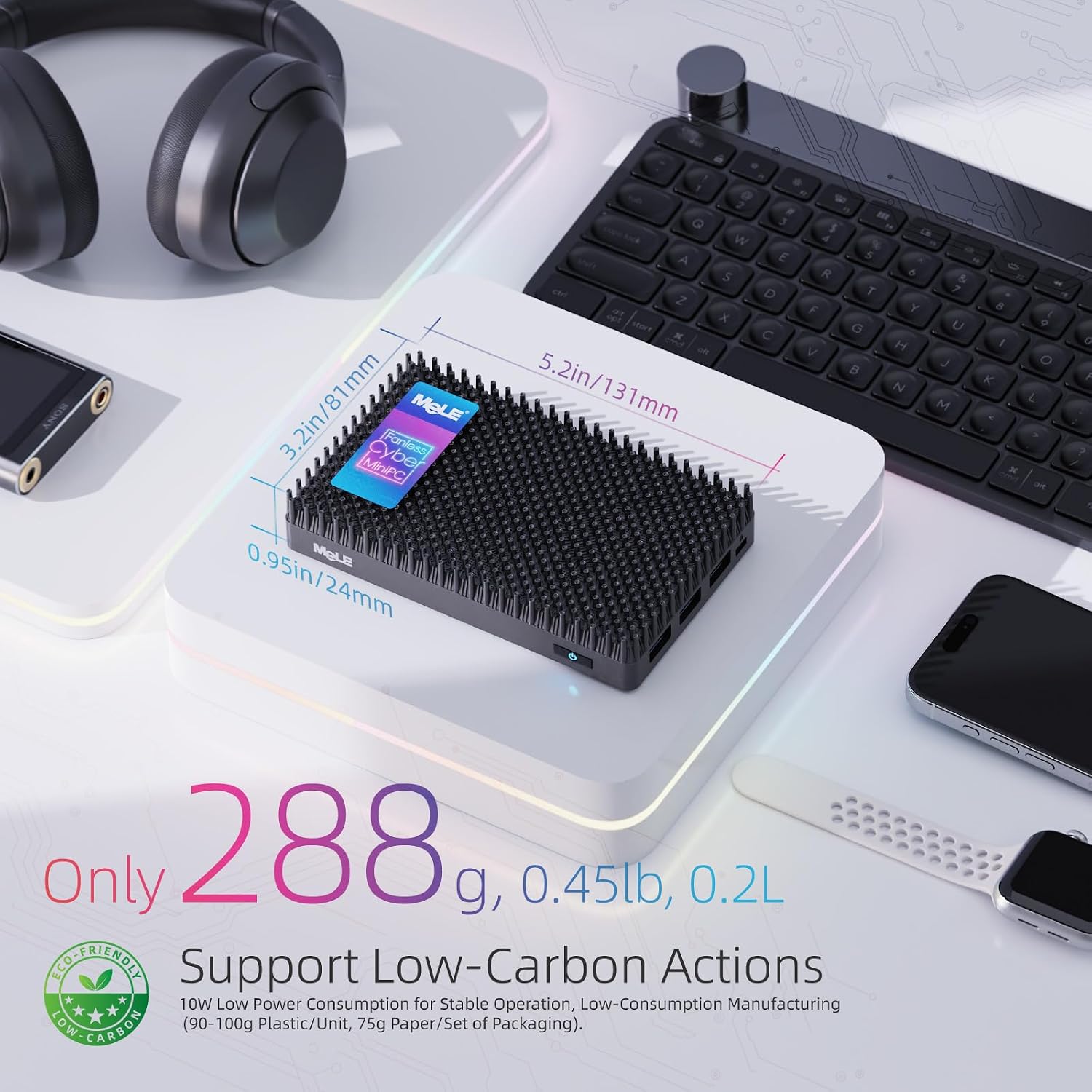 Thumbnail 6 de MeLE Cyber X1 Fanless Mini PC with N150, 32GB RAM, 512GB SSD and Dual 4K HDMI