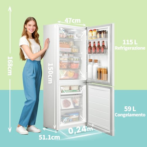 Detalle de COMFEE' RCB169WH2(E) Frigorifero Combinato 174 L, 150 cm, Bianco