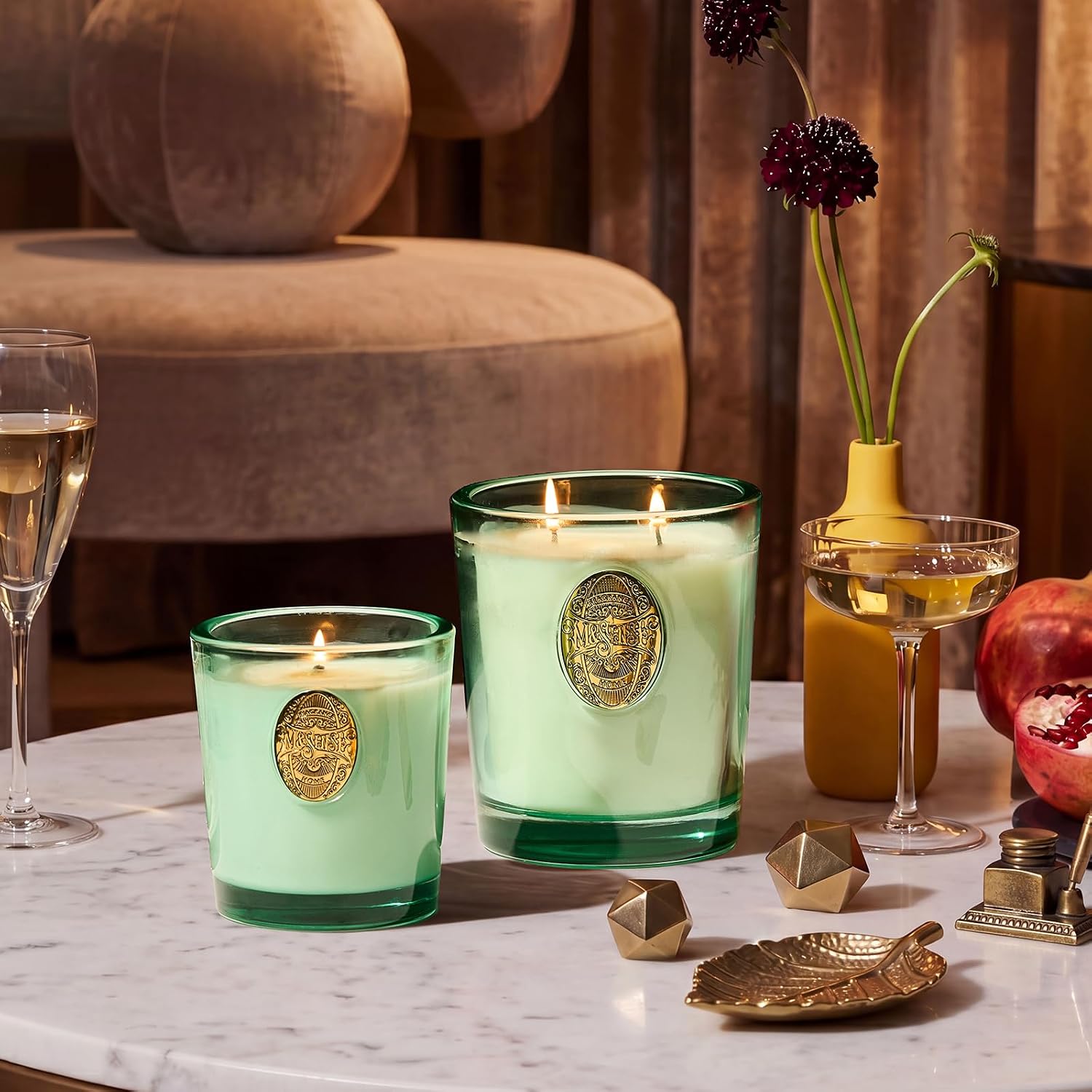Detalle de M&SENSE Fresh Linen Scented Candle (Natural Soy Wax, 260g) – Up to 55 Hours