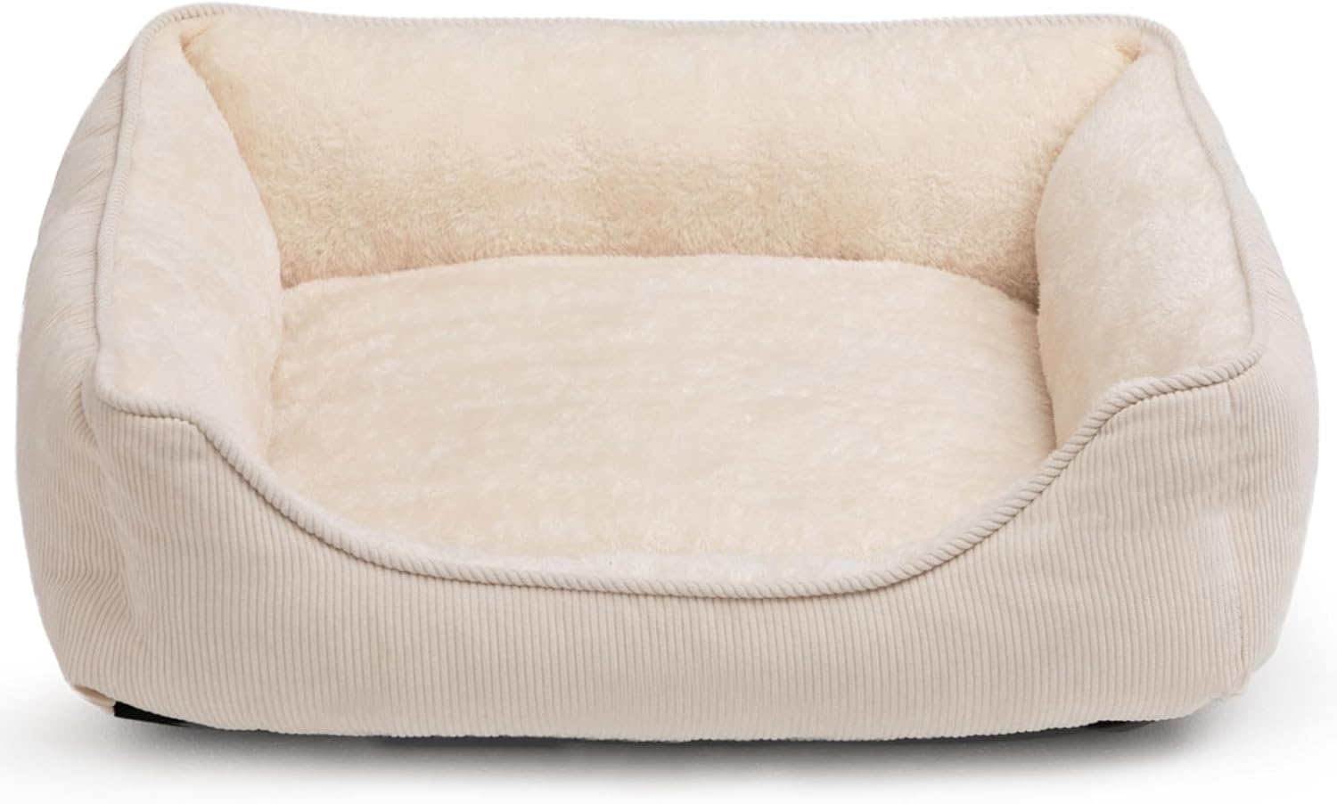 Hollypet Panier pour chat et chiot : lit coussin doux et respirant beige (55 × 45 × 15 cm)