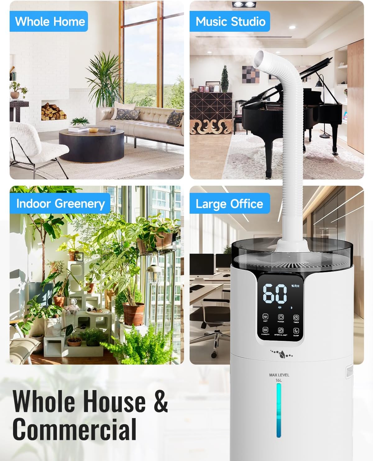 Detalle 2 de Lacidoll LCDJSQ-J19 16L Humidifier, Top-Fill, Humidity Control