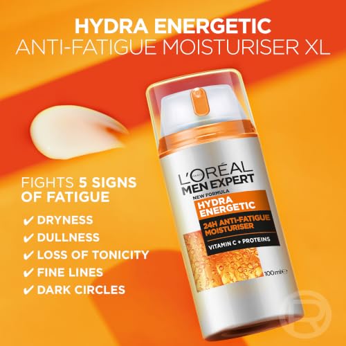 Detalle de L’Oréal Men Expert Hydra Energetic XXL Moisturiser 100ml: 24-Hour Hydration for Energetic Skin