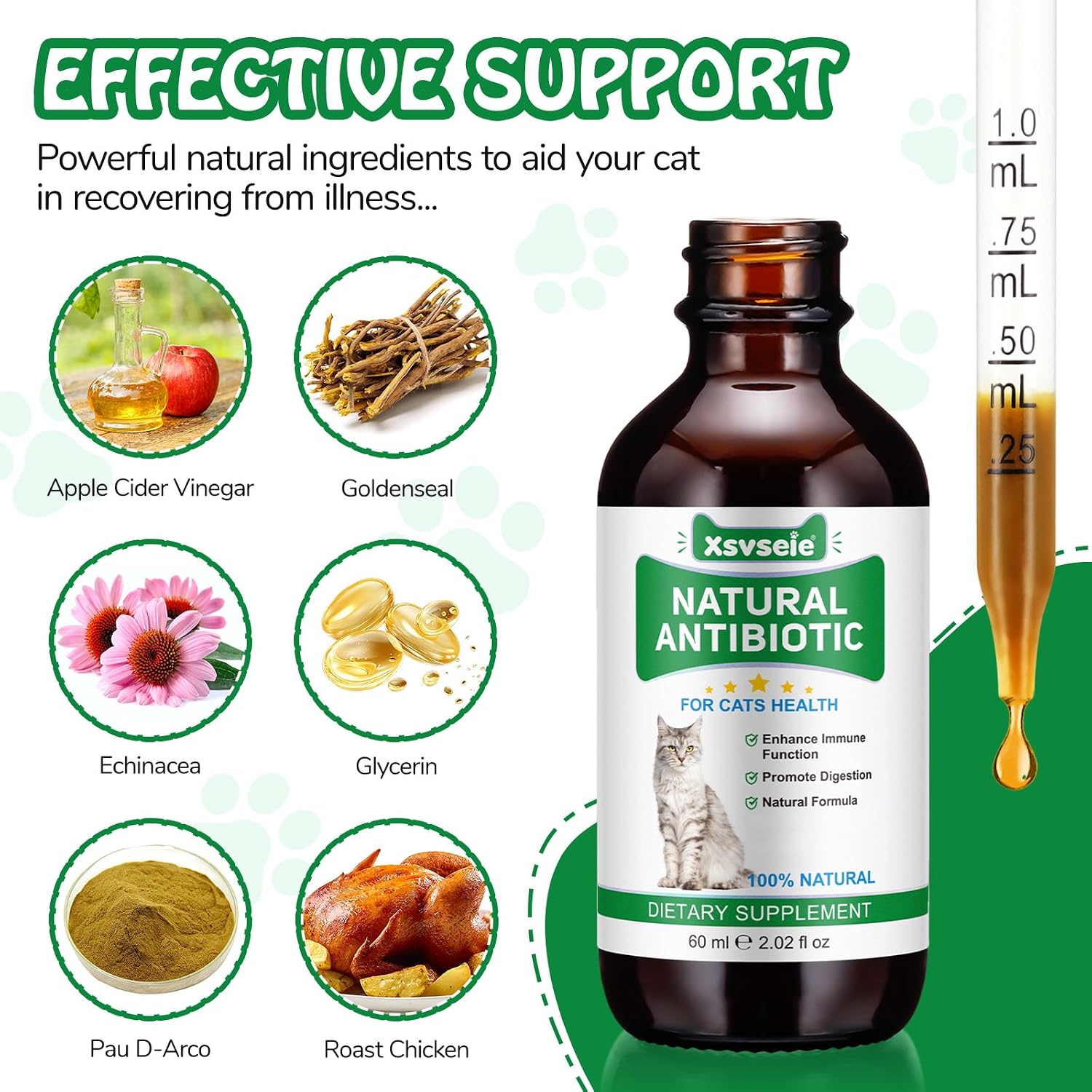 Detalle 2 de Antibióticos Naturales para Gatos 60 ml