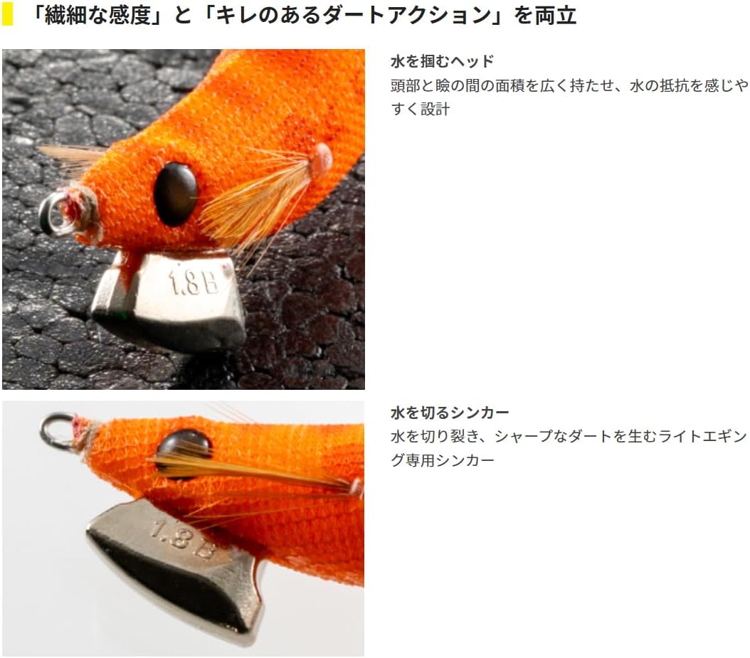 Detalle 2 de ヤマシタ NAORY レンジ 2.3B エギ 2.3号・軍艦グリーン・発光仕様