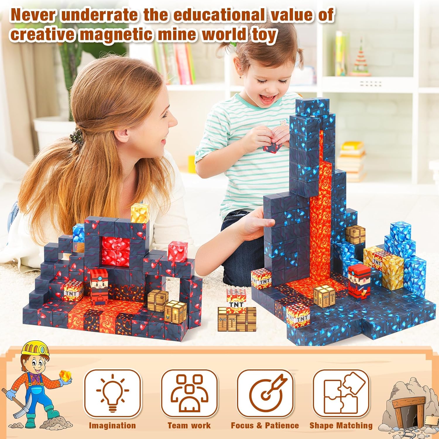 Thumbnail 4 de COOLJOYA Magnetic Blocks 54PCS