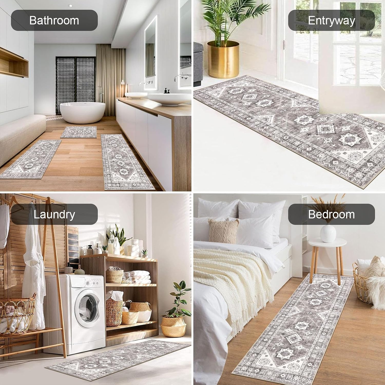Thumbnail 4 de HEBE Boho Kitchen Rug Sets 3 Piece 20x59 Runner
