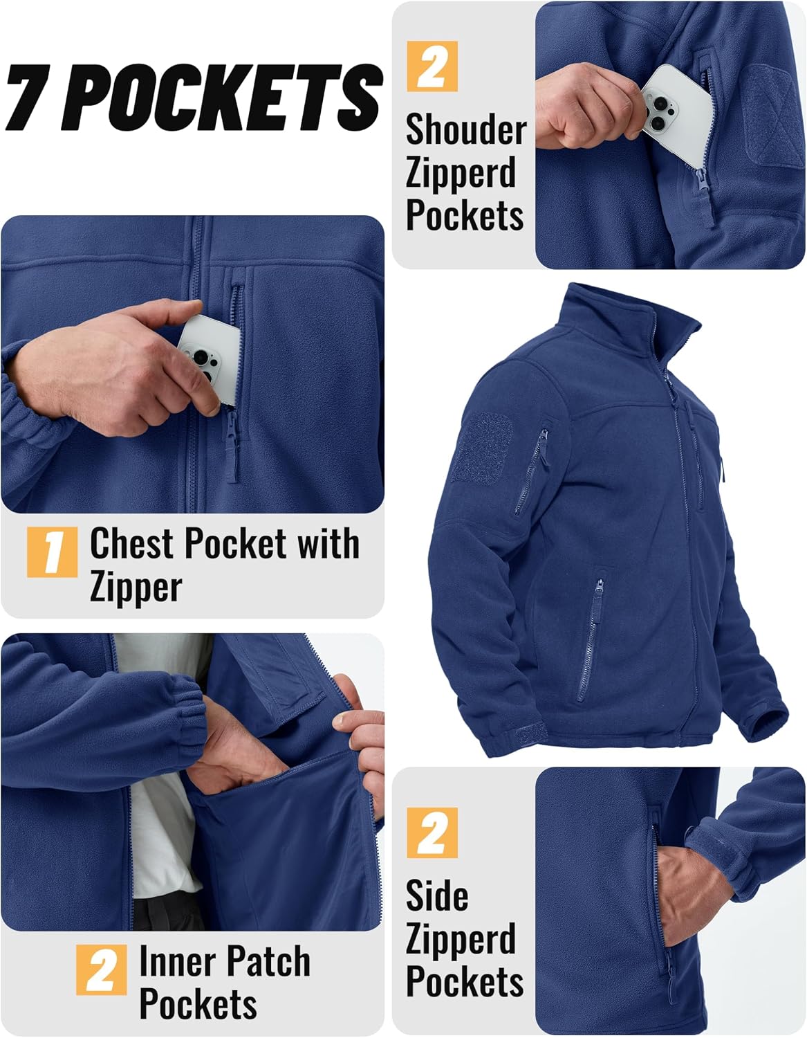 Detalle 2 de TACVASEN Veste polaire homme chaude