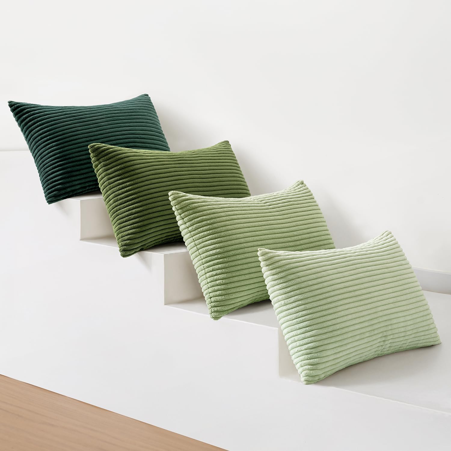 Thumbnail 5 de MIULEE Kordsamt Kissenbezug Forest Green Series (4er-Set, 40x60 cm) – weiche Dekokissenhüllen mit Reißverschluss