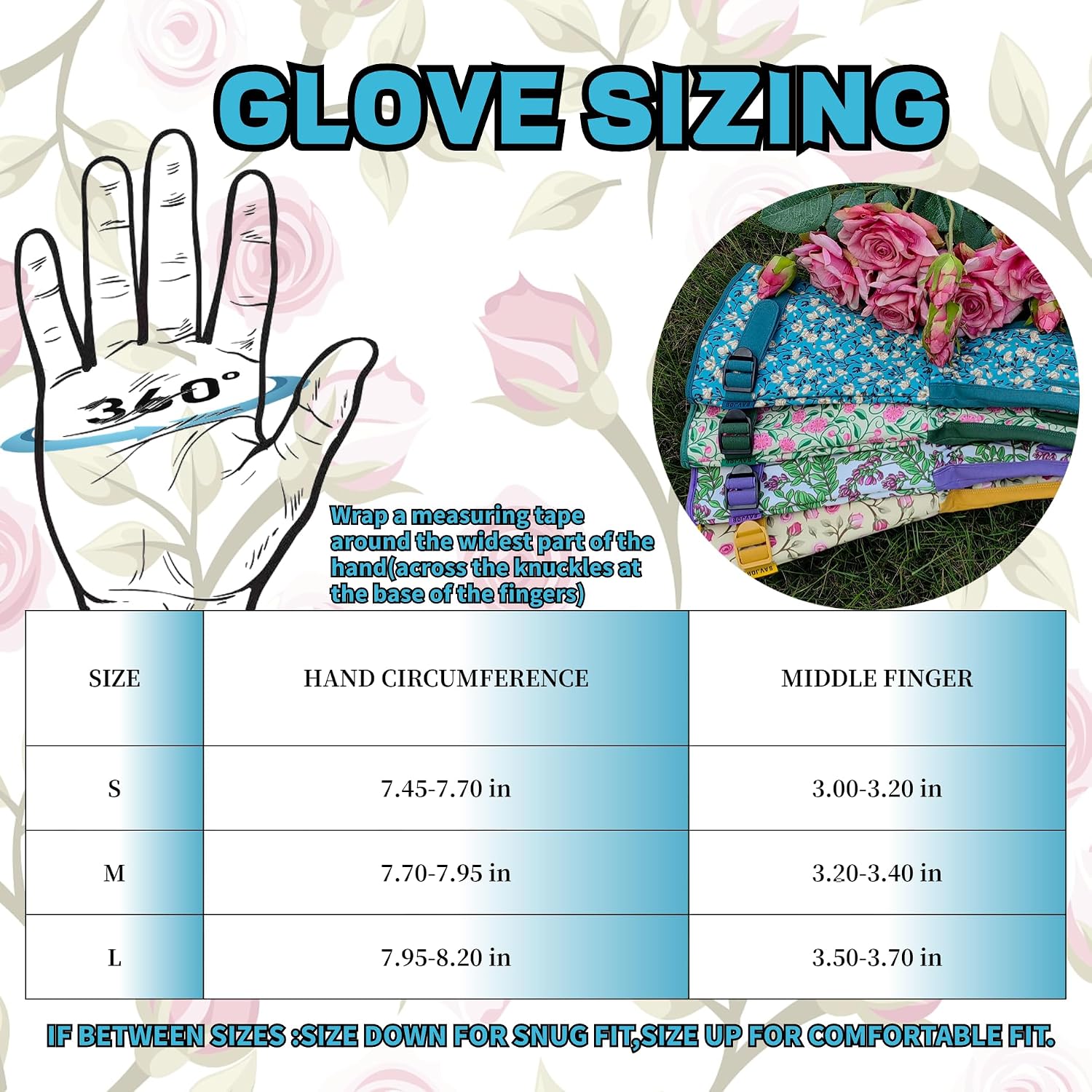 Thumbnail 6 de SAVJOB Gardening Gloves with Floral Canvas