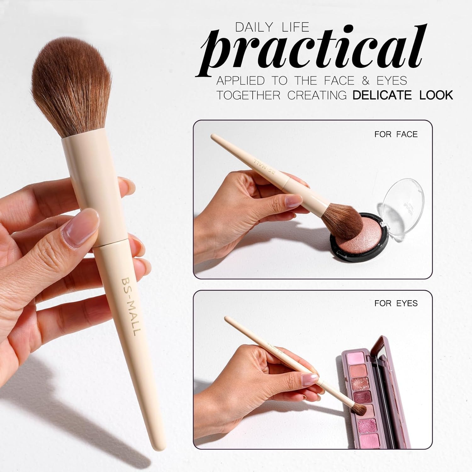 Thumbnail 4 de BS-MALL 18-Piece Professional Makeup Brush Set with Travel Case (Matte White Beige)