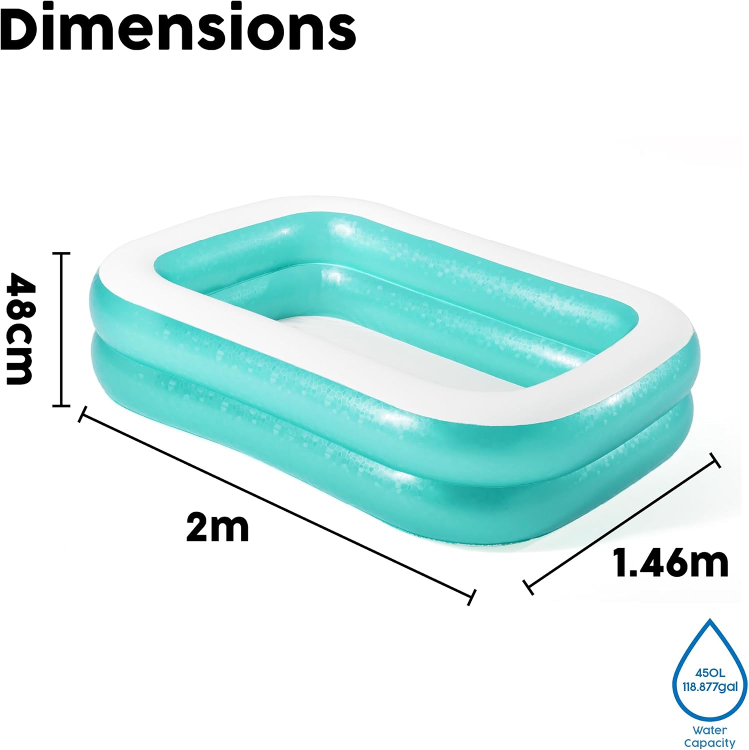 Thumbnail 6 de Bestway 54005 Piscina Hinchable Familiar Rectangular 🌊 201x150x51 cm