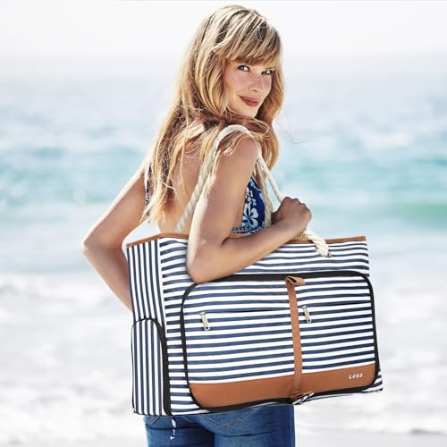 Thumbnail 1 de Lekespring Bolsa de Playa Grande XXL con Cremallera: capacidad a toda la familia y organización en 56 x 15 x 38 cm