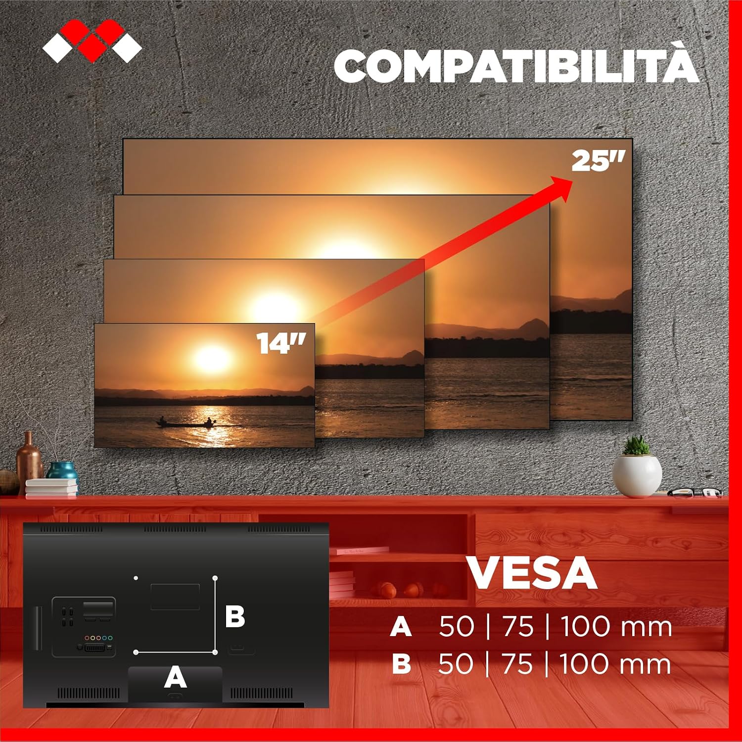 Detalle 2 de Meliconi FULLMOTION 100 supporto TV 17 Kg