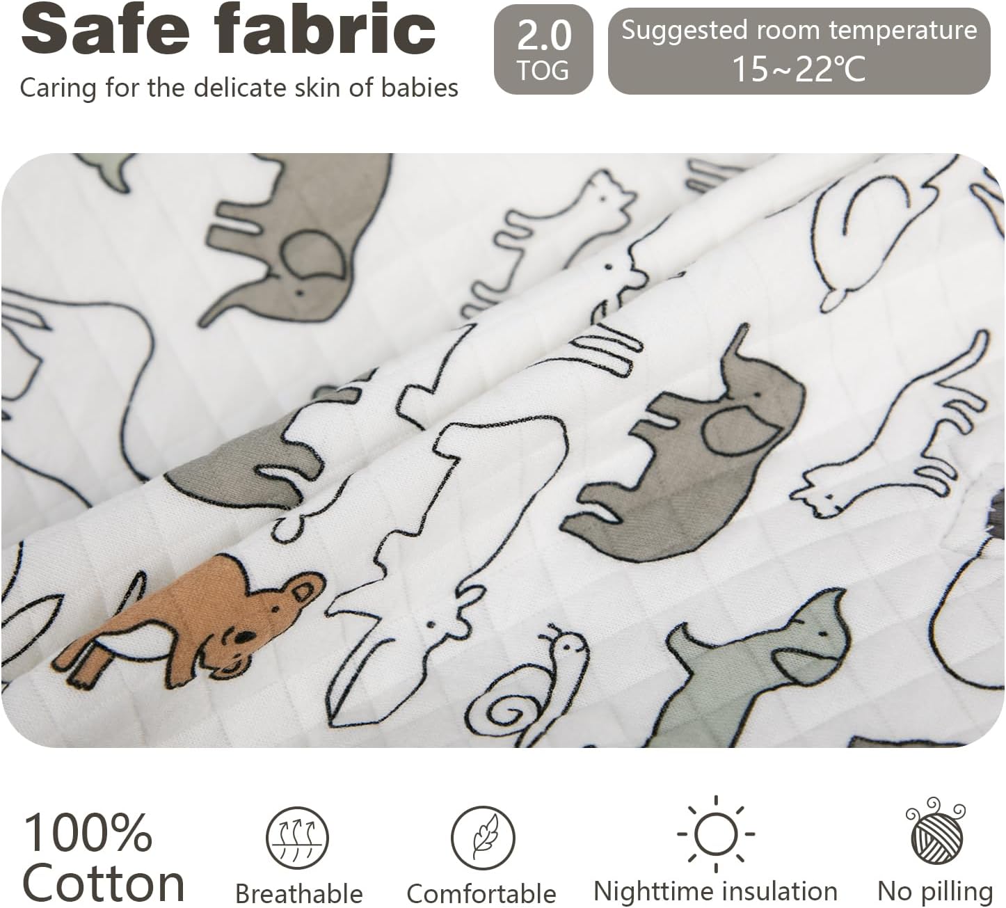 Thumbnail 5 de MIKAFEN Baby Sleeping Bag with Feet 2.0 Tog 18–36 months