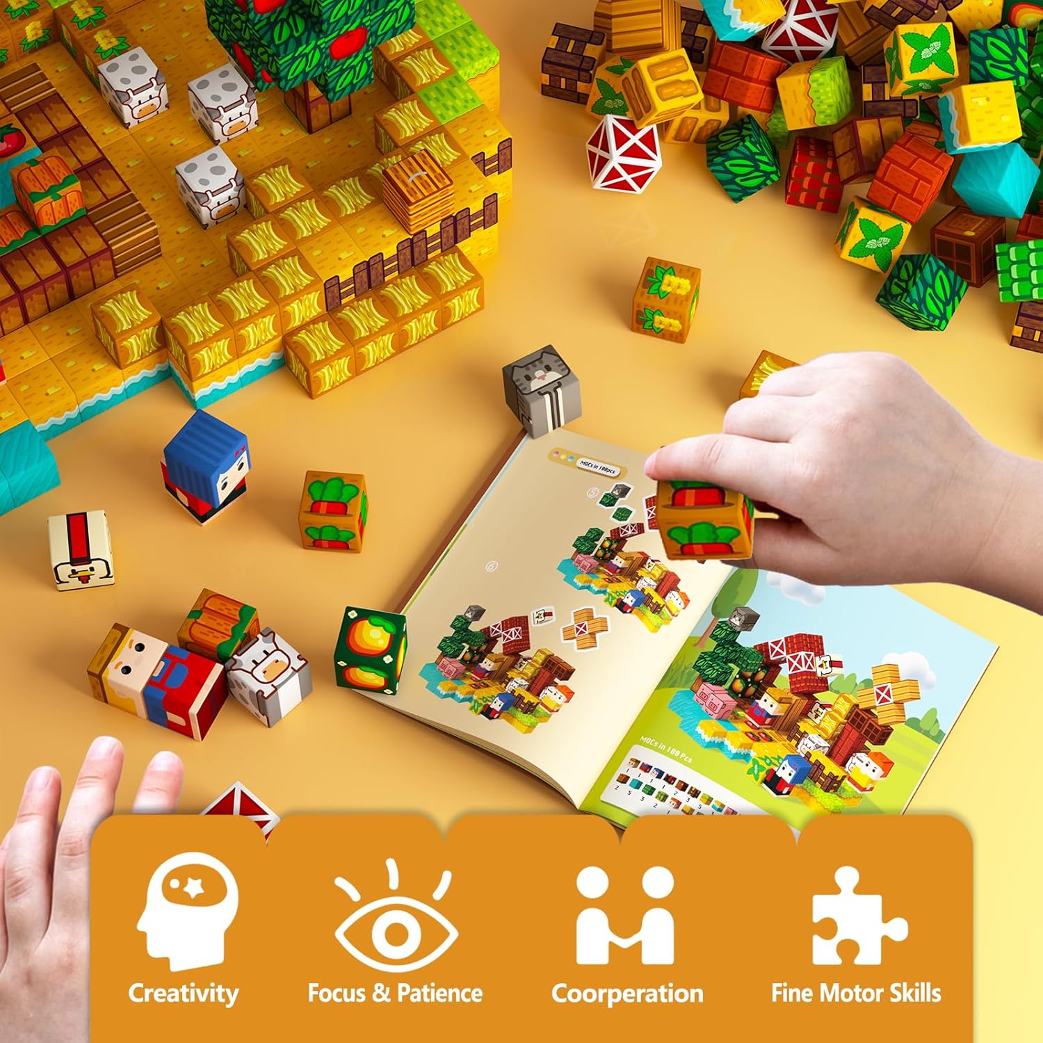 Thumbnail 6 de idoot 100PCS Magnetic Building Blocks Set - Farm Theme for STEM & Montessori Learning