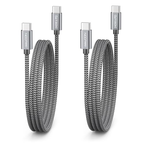 Detalle 2 de deleyCON 240W USB-C Cavo PD 3.1: ricarica rapida e trasferimento affidabile (2x 1m)
