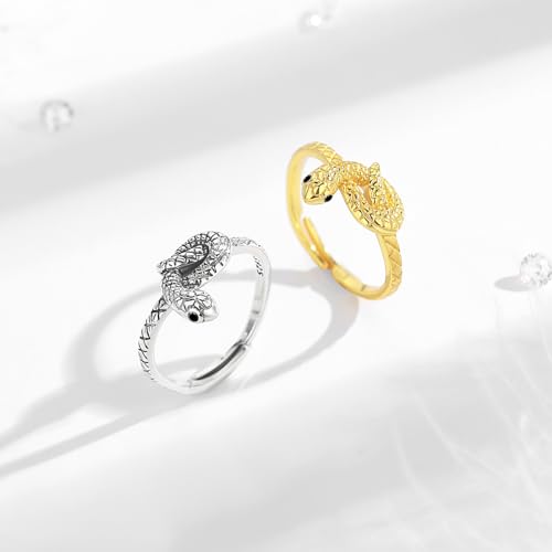 Thumbnail 1 de INFUSEU Anillo Serpiente para Mujer en Plata de Ley 925, trenzado, ajustable (abierto) 7-8, estilo celta vintage