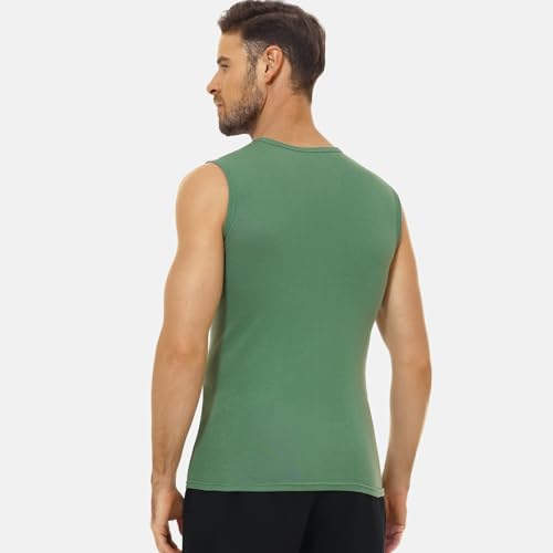 Detalle de FALARY Débardeur Homme Lot de 3 – 100% coton, Noir/Bleu/Olive, taille XL