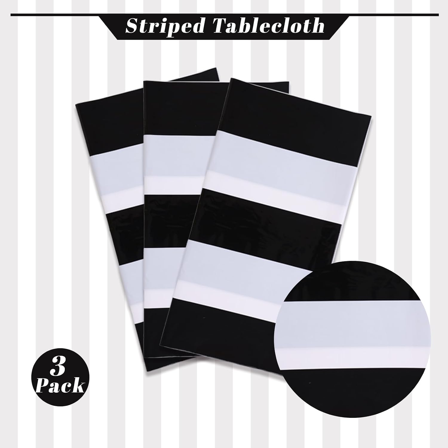 Detalle de Kesfey Striped Tablecloth, 54 x 108 Inches