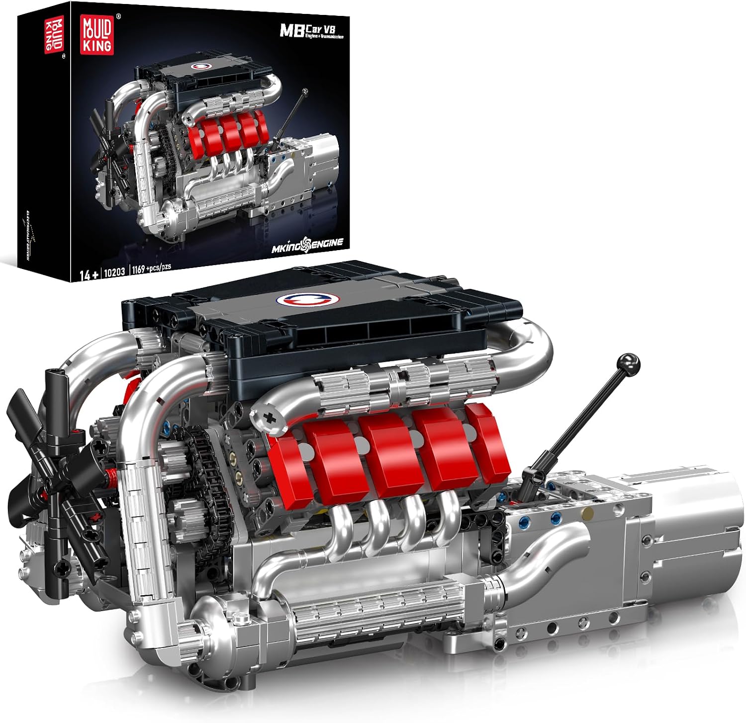 Detalle de Mould King V8 Engine Building Blocks Set 10203