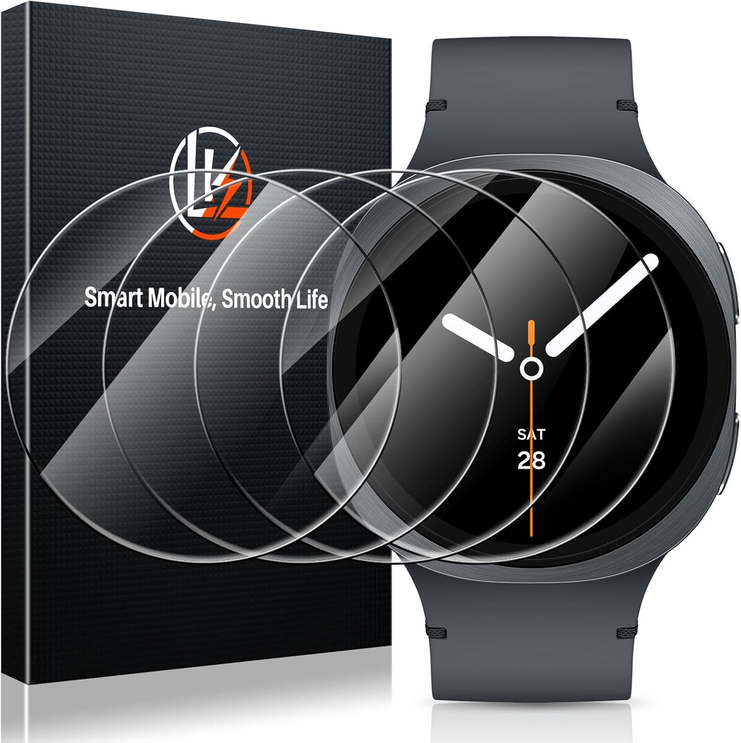 Detalle de LK Displayschutz-Set für Samsung Galaxy Watch 8 (44 mm) – 4 Stück, 9H Glas, blasenfrei
