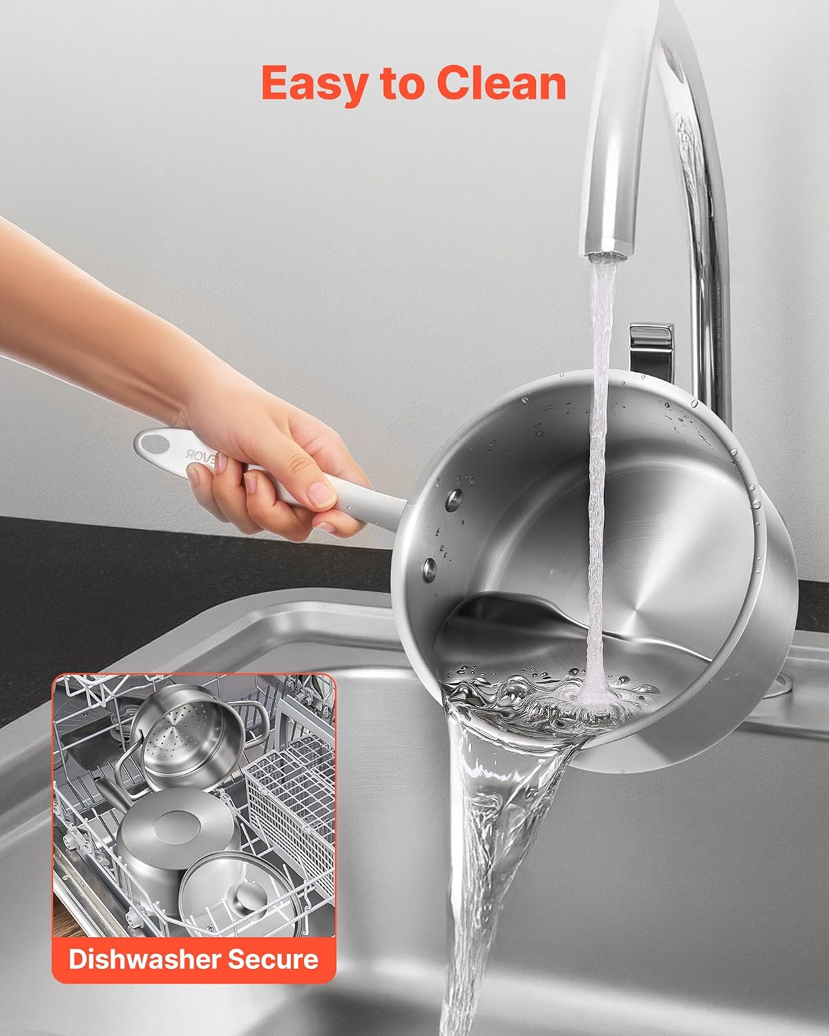 Detalle de VEVOR Stainless Steel Saucepan 2.5 QT